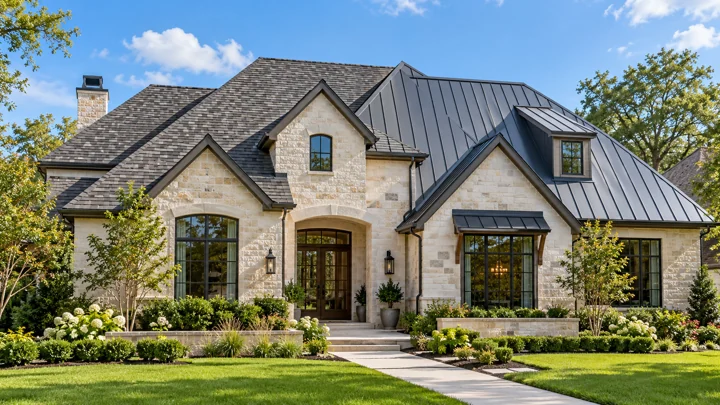 Houston-area residential roofing photograph illustrating architectural shingles vs metal roofing whats best for houston weather