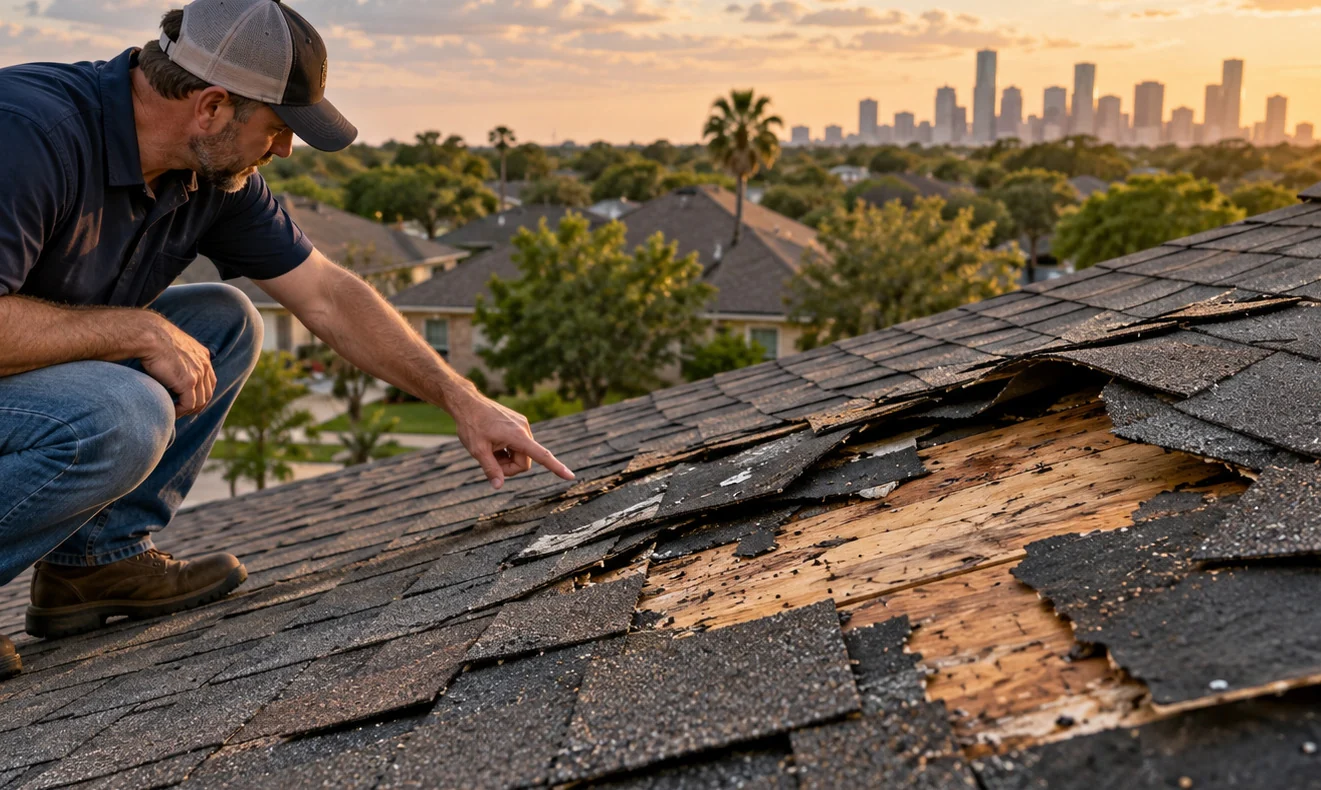 Houston-area residential roofing photograph illustrating why some houston roofs fail early and how to avoid it