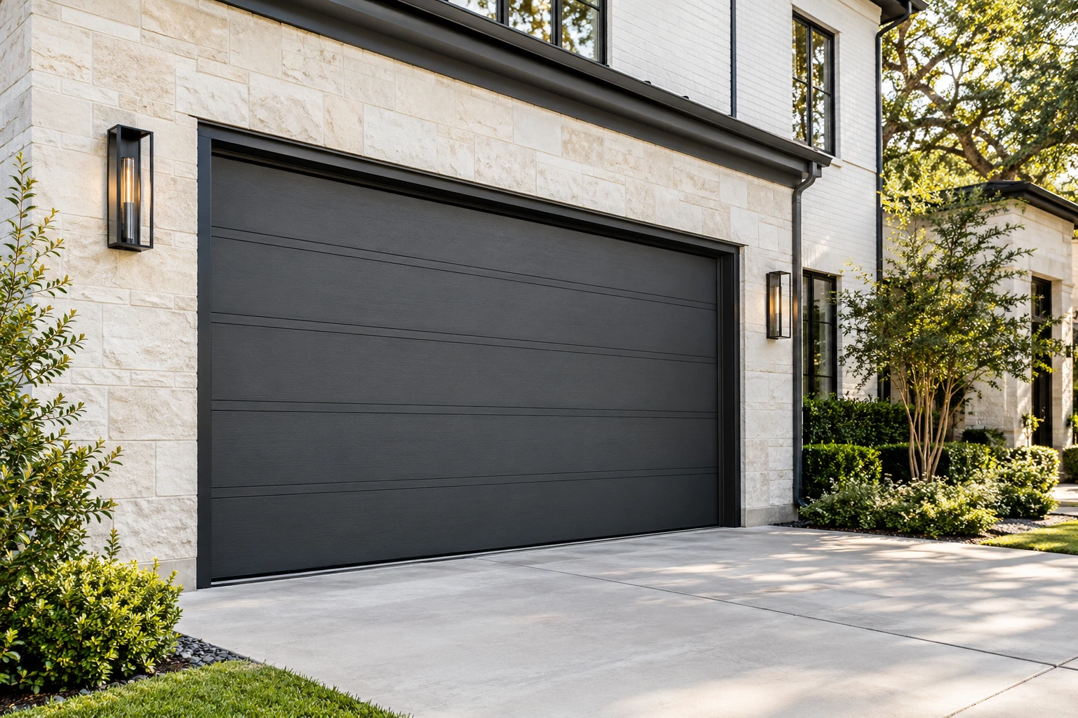 Illustrative residential garage doors detail